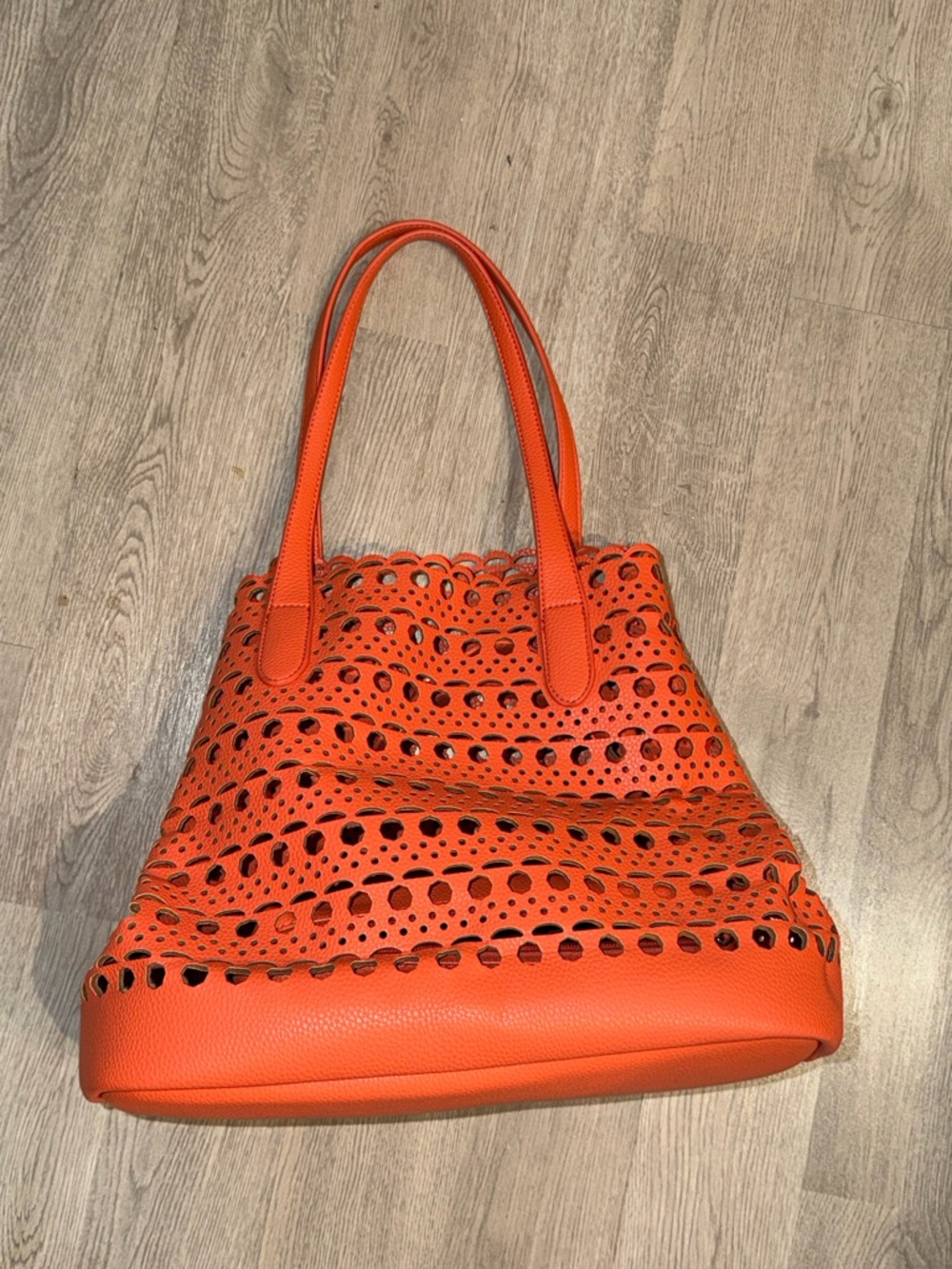 Street Level Orange Laser-Cut Tote